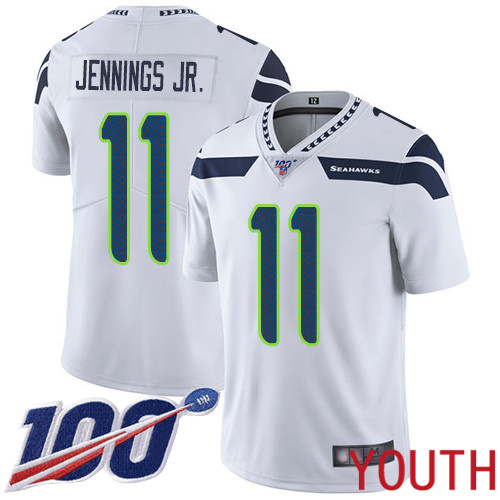 Seattle Seahawks Limited White Youth Gary Jennings Jr. Road Jersey NFL Football #11 100th Season Vapor Untouchable->women nfl jersey->Women Jersey